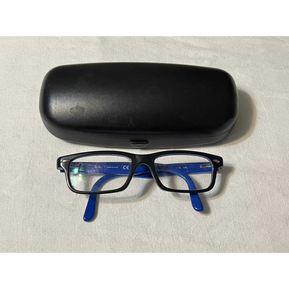Ray-Ban RB 1535 3600 Black Blue Rectangle Eyeglasses Frames 46-16-125 11446